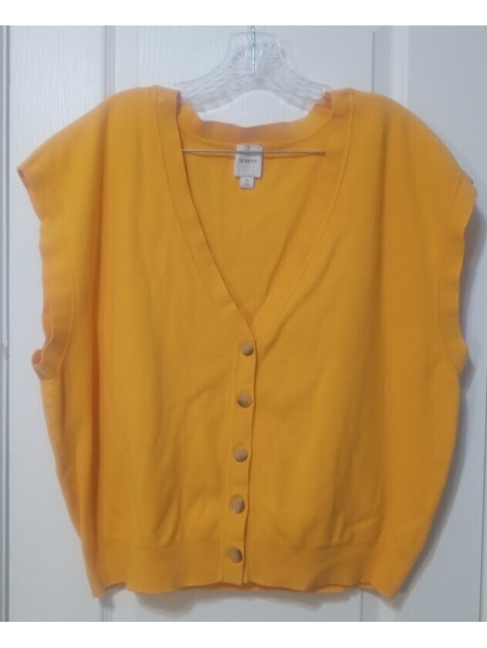 Anthropologie Maeve Golden Button‑Up Vest | Size XL